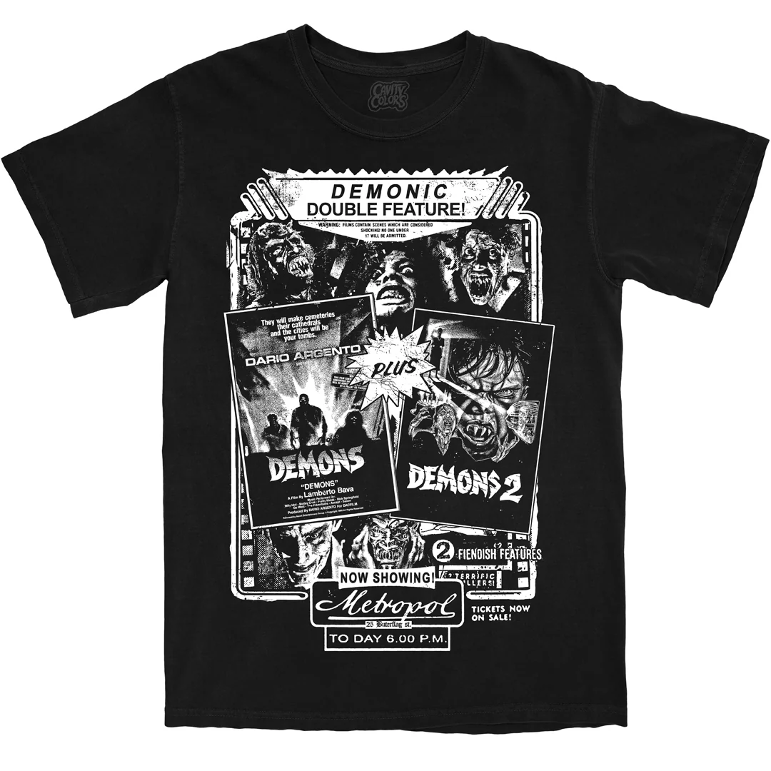 DEMONS DOUBLE FEATURE - T-SHIRT - GLOW IN THE DARK (COMFORT COLORS) - Image 2