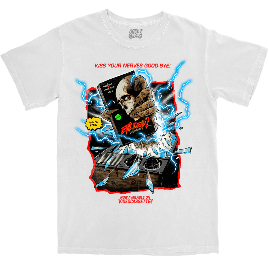 EVIL DEAD 2: HOME VIDEO HORROR - T-SHIRT (WHITE) - Image 3